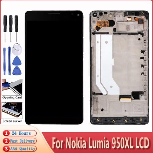 5.7" For Microsoft Lumia 950XL RM-1116 LCD Display Touch Screen With Frame Digitizer Assembly Replacement For Lumia 950 XL LCD