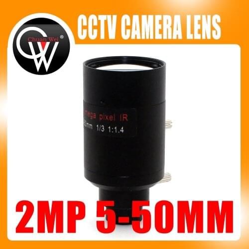 5PCS/LOT 2Megapixel 5-50mm Varifocal Lens D14 Mount View About 100m For Analog/720P/1080P AHD/CVI/TVI/IP CCTV Camera