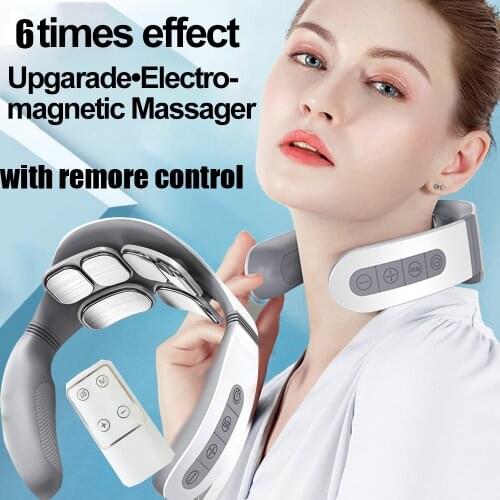 6-Zone Electric Neck And Back Pulse Massager Cervical Spine Back Muscle Relaxation Machine Relief Pain Kneading Hammer Device