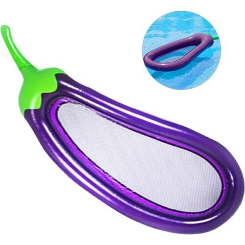Oversize inflatable Bed float Eggplant Shape Swimming Ring With Mesh Adult Children Water Toys Raft Float Summer Swimming Toys