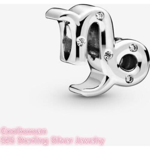 Winter 100% 925 Sterling Silver Sparkling Capricorn Zodiac Charm beads Fits Original Pandora bracelets Jewelry Making