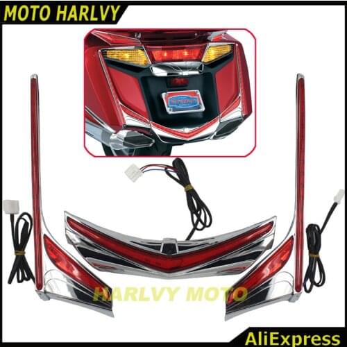 LED Motorcycle Rear Light Vertical Strip Moto Fender Brake Tail Light Signal case for Honda GL1800 F6B 2012-2016 13 14 15