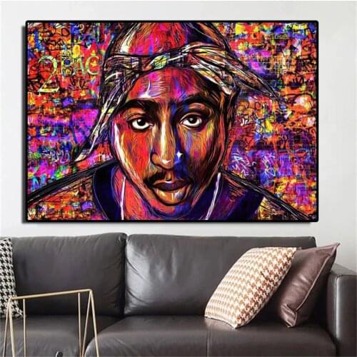 Graffiti Pop Art Portrait Posters Print Hip Hop Rapper Graffiti Art Canvas Painting Abstract Wall Picture Modern Room Home Decor