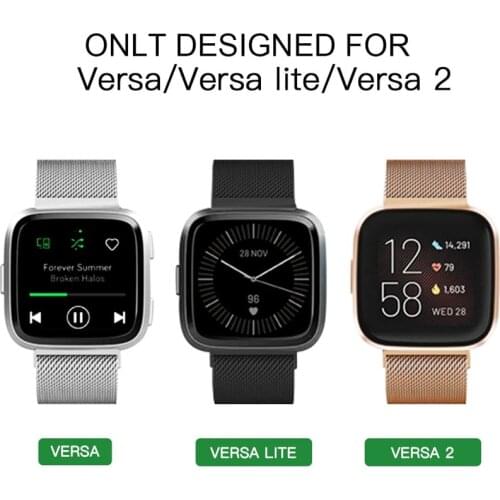 Magnetic Loop band for fitbit Versa 2 lite correa stainless steel wrist belt replacement strap for fitbit versa lite Accessories