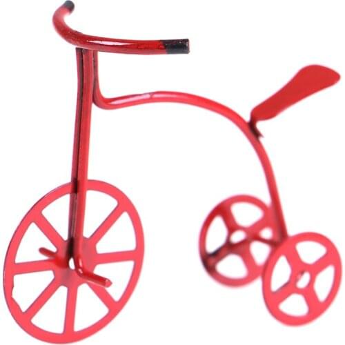 Mini Red Bicycle Simulation Bike Model Toys for Doll House Decoration Furniture Toys 1/12 Dollhouse Miniature Accessories