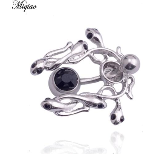 Miqiao 1 Pcs Winding Snake Animal Belly Button Ring Umbilical Nail Alternative Piercing Jewelry