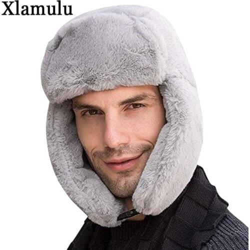 Men Bomber Hat Warm Winter Hat For Men Women Trapper Trooper Hats Ear Protect Snow Caps Earflap Bonnet Balaclava Outdoor Cap