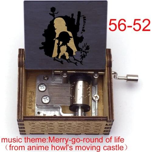 Anime Howls Moving Castle Music Box Merry Go Round of Life song Wooden Hand-Crafted Musical Box Gift For kids Girlfriend