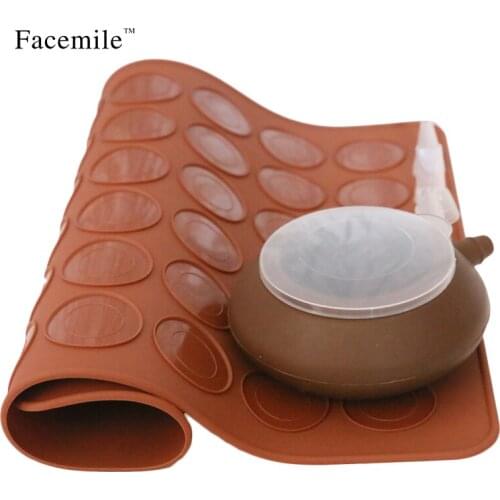 Facemile DIY Silicone Macaron Macaroon Baking Tool Set 1 Decorating Pen+1 Sheet Mat 48 ZH021