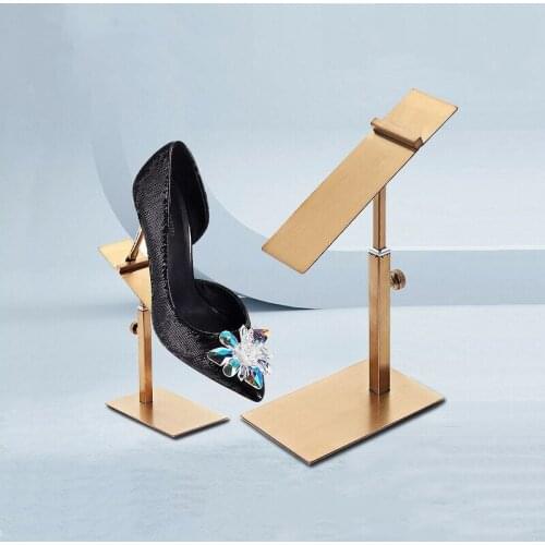 New Men/Womens shoes display stand rack high quality stainess steel shoe holder shelf adjustable metal shoes display rack