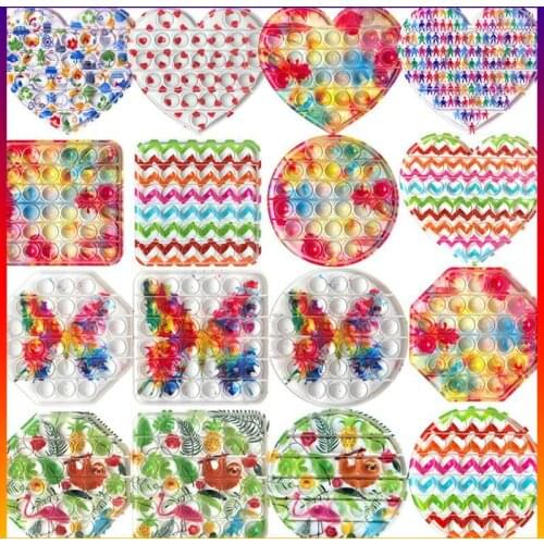 Lastest Cute Fidget Toy Funny Desktop Round Octagon Square Flag for Adult Kids Relief Fidget Funny Antistress ABS Toys Kids Gift