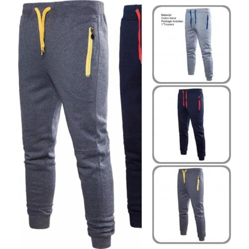 Fall Trousers Zippers Fabulous Skin-friendly Drawstring Straight Men Pants