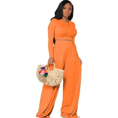Autumn Casual Two Piece Set Women Elegant Long Sleeve Crop Top and Wide Leg Pant Suits Office Lady 2 Piece Sets Womens Outfits