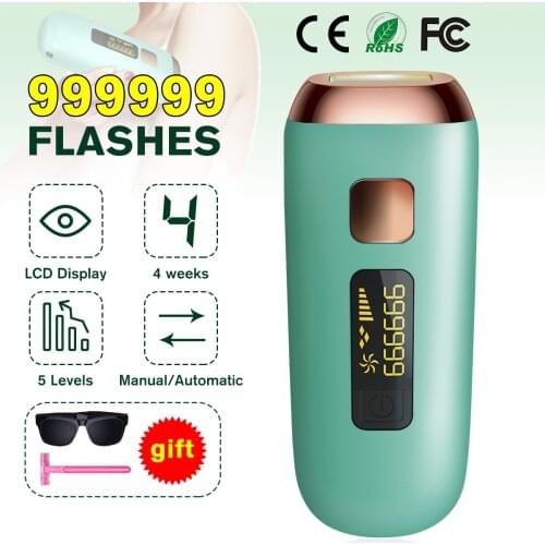 Professional Permanent Laser Epilator For Women Shaving and Hair Removal 999999 Flash LCD Display Ipl Laser Hair Removal Machine
