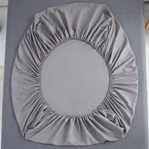 100% Polyester Solid Bed Sheet Elastic Band Fitted Sheet Mattress Cover Soft Cozy Adult Kids Queen King Size Home Textile