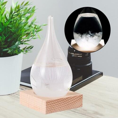 Transparent Weather Forecast Crystal Water Drop Shape Storm Glass Home Deco Gift rop-Water Shape Storm Bottle Weather Forecast 2