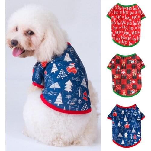 Christmas Dog Clothes Autumn Winter Pet Dog Warm Vest Jacket Clothing for Small Medium Dogs Chihuahua pomeranian Cotton T-shirt