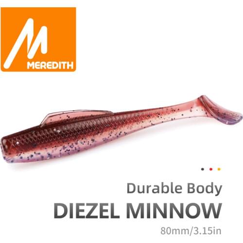 MEREDITH DieZel Minnow Fishing Lures 80mm 5.9g Fishing Soft Baits 3.15" 8pcs/lot Silicone Artificial Swim Plastic Lure Wobblers