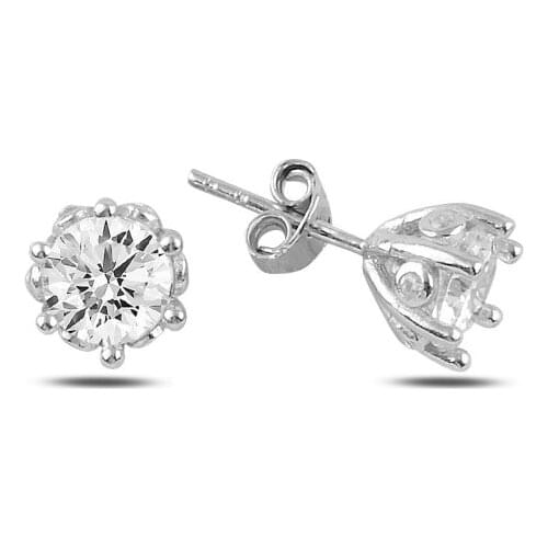 Silver 925 Sterling Zircon Engagement Earrings