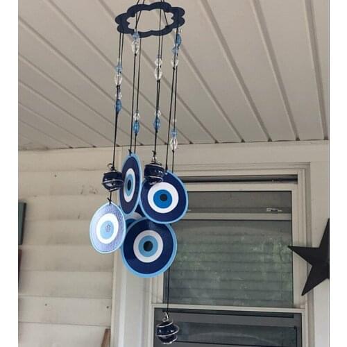 Room Decoration Wind Chimes Blue Wall Hanging Home Garden Decoration Blessing Gift Lucky Pendant