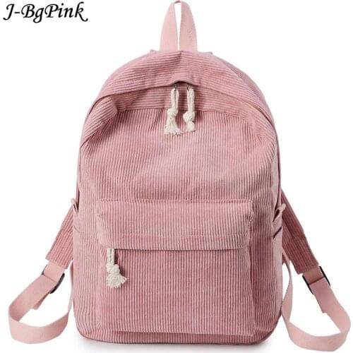2021 New corduroy womens backpack womens solid color fashion travel bag backpack female models Mochila Bagpack design package