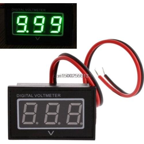 Waterproof Battery Meter DC 2.7-30V Auto Car Gauge Digital Voltmeter LED Green