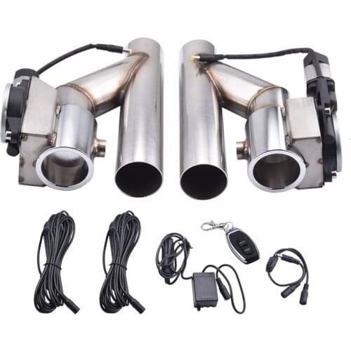 Stainless Steel 2.0'' 2.5'' 3.0'' Headers Y Pipe Electric Exhaust Cutout Dual-Valve 1 In 2 Remote Control For Exhaust Pipe