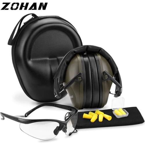 ZOHAN Ear Protection for Shooting Slim Passive Safety Earmuffs Noise reduction Hearing Protectors NRR 26dB Ear Defenders Adult