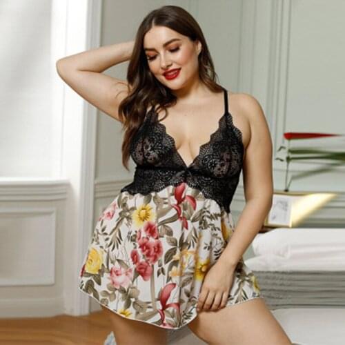 Plus Size Women Red Plaid Sleepwear Chemise with Lace Trim Lingerie Nightgowns Sexy Female Large Size Nightdress XL-5XL