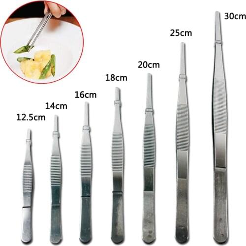 1pcs 12.5cm-30cm Stainless Steel Industrial Anti-static Tweezers Household Medical Extension Long Electronic Repair Multi-popuse