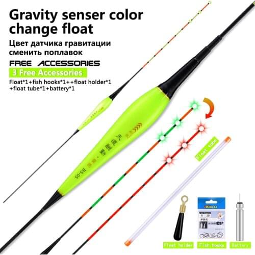 1 Piece Winter Electric Floats Luminous Intelligent Tail Color Changeable Pesca Vertical Buoy Composite Nano Fresh Water Fishing