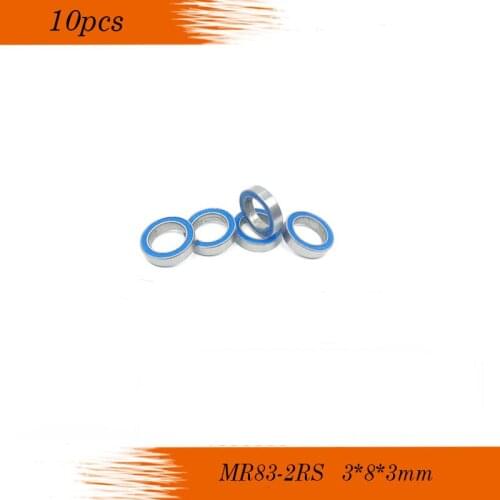 10 PCS MR83-2RS 3*8*3 mm R830 ABEC-5 Blue rubber seal cover double rubber sealing cover miniature deep groove ball bearing