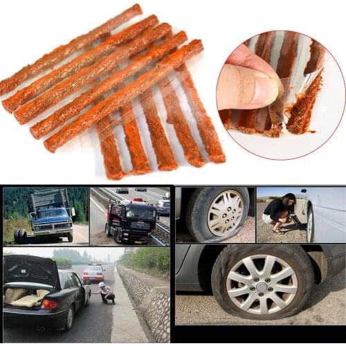 10pcs high quality Repair Rubber Strips Car Tyre Tubeless Seal Strip Plug Tire Puncture Repair Recovery Kit Natural Rubber