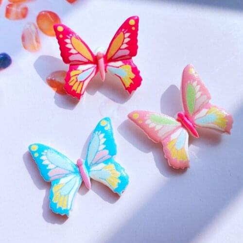 10Pcs Resin Butterfly Kawaii Flat Back Cabochons Kids Hair Bows Accessories DIY Embellishments Decor