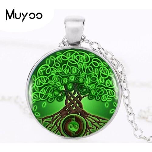 2017 Trendy Circle Tree of Life Pendant Necklace For Women Dress Accessories Glass Dome Pendants Hand Craft Jewelry HZ1