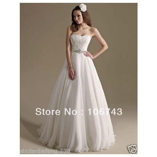 2018 Rushed Beach free Shipping Rhinestone Bridal gown vestido de noiva Style Chiffon Embroider Brides Custom bridesmaid dresses