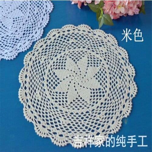 2019 new arrival 35cm round cotton crochet doilies for wedding decoration as table accessories in the kitchen 12 pcs lot color
