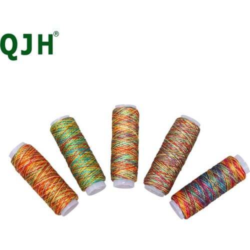 5pcs/bag Durable Rainbow Color Sewing Machine Thread 110m/roll Sewing Lines DIY Sewing Craftwork Accessories Tool Set