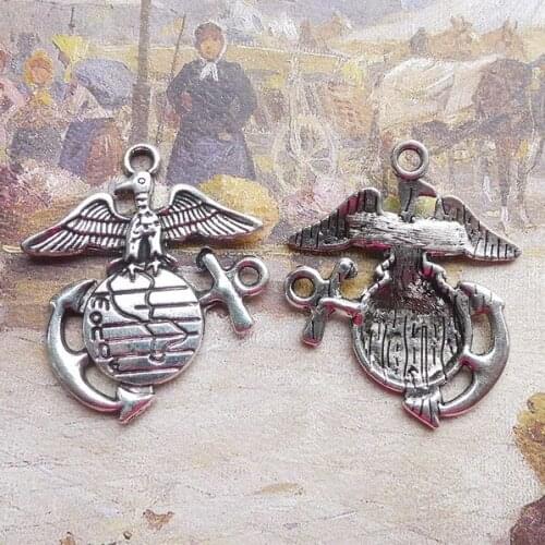 Newest 6Pieces 29*36mm Mixed Alloy Antique Silver Color Boat Anchor Charms Bird Pendant Accessory For DIY Jewelry Making