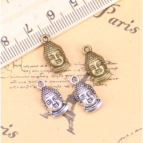 16pcs Charms buddha head 16x8mm Antique Pendants,Vintage Tibetan Silver Jewelry,DIY for bracelet necklace