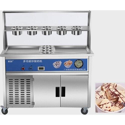 2021 New design fried ice cream machine stainless steel ice cream maker single pan ice cream roll machine