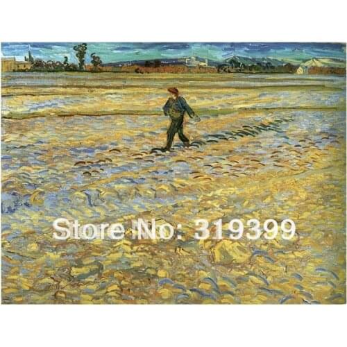 Free Shipping,100% handmade oil painting reproduction on linen canvas,Museum quality,The Sower by vincent van gogh