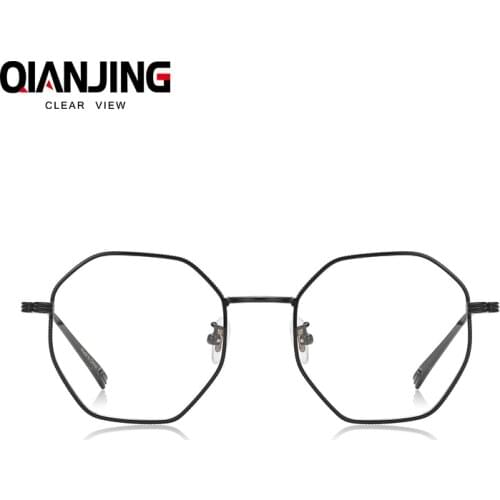 QianJing Brands Retro glasses frame men Japanese titanium Pure Hand-made eyeglasses frames women spectacles myopia eyewear