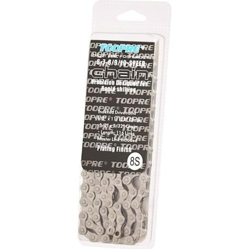 TOOPRE Mountain Bike Chain Single Speed 6/7/8/9/10/11S Silver Electroplating Chains 114/116 Links Iamok Bicycle Parts