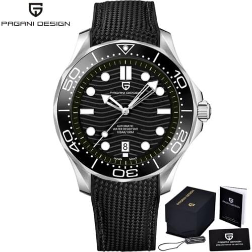 PAGANI Design Mens Mechanical Watch Ceramic Bezel Top Luxury Brand Automatic Watch Mens Business Nylon Strap Waterproof Watch