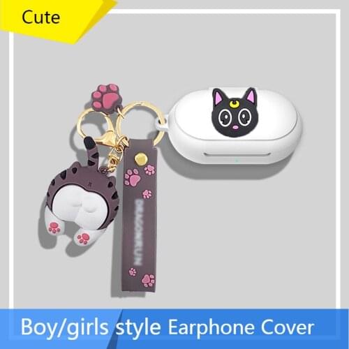 Cute Cat Case For Samsung Galaxy Buds + TWS Wireless Bluetooth Earphone Case Charging Box Soft Protect Cover BudsPlus Case Buds