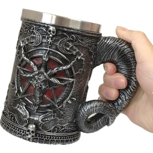 Skull Baphomet Beer Coffee Mugs Stainless Steel Tea Wine Cups Creative Drinkware