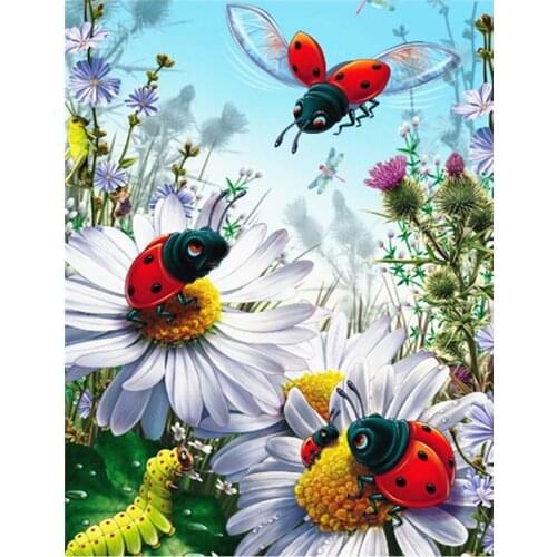 Flowers ladybug Diamond Painting 5d Diy Full Square Diamond Embroidery Cross stitch Rhinestone home decor pictures