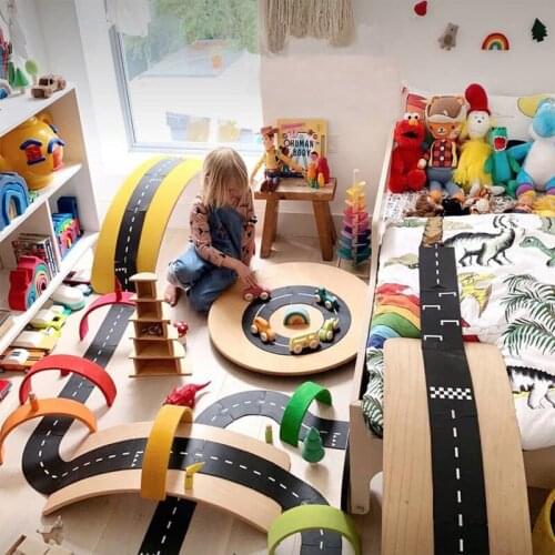 New PVC Puzzles Track Children DIY Car Highway Splicing Track Building Motorway Traffic Kits Game Scene Carpet Learning Toys