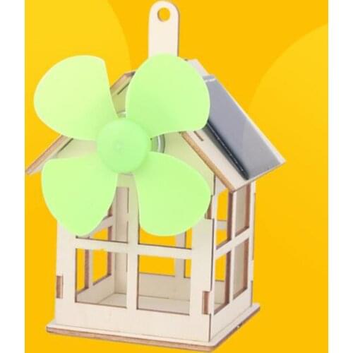 Solar House With Wheel Motors Electronic Assembly Kit DIY Model Kit STEM Toys Mini House Circuit Building Projects